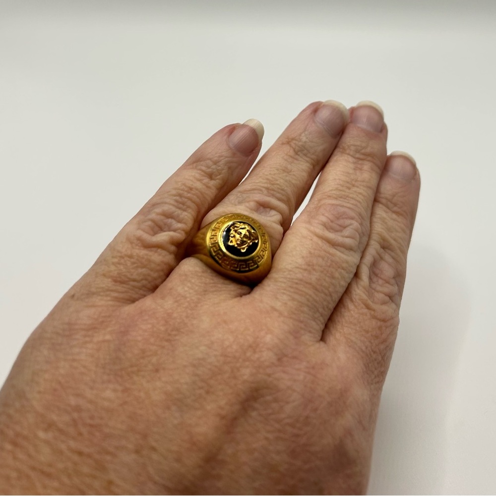 LAST ONE! Versace La Medusa Enamel Signet Ring - Picture 6 of 10